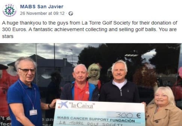 La Torre Golf Society Donation