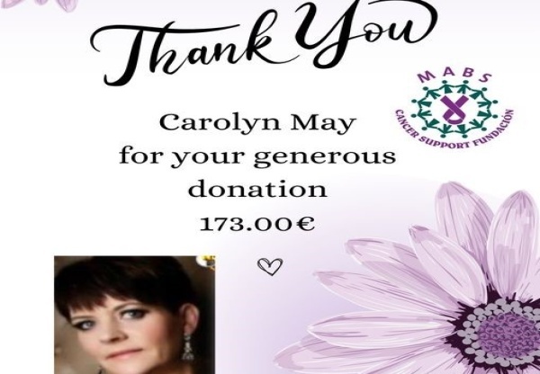 Thank You for Your Donation Carolyn May