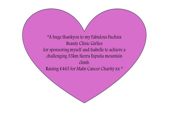 Fuchsia Beauty Clinic MABS Fundraising