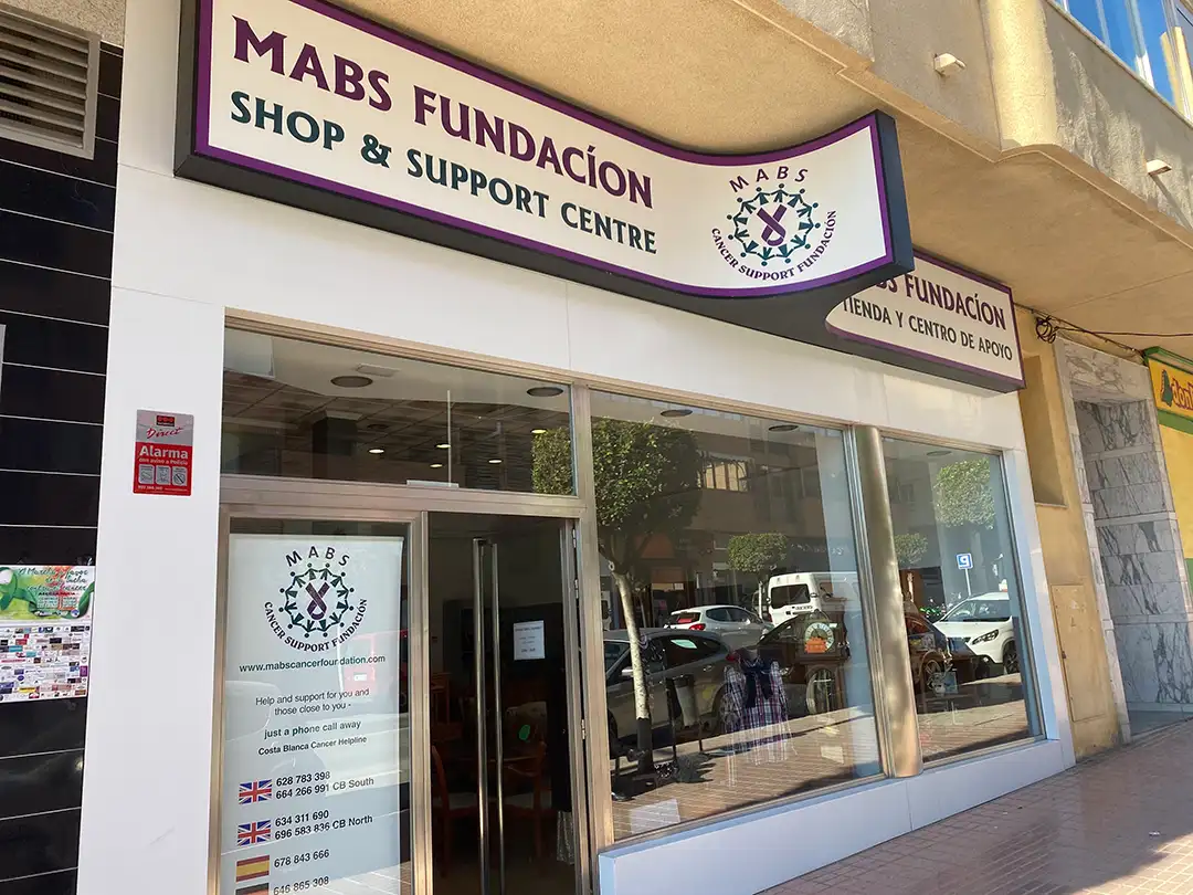 Mabs Alfaz del Pi charity shop sign